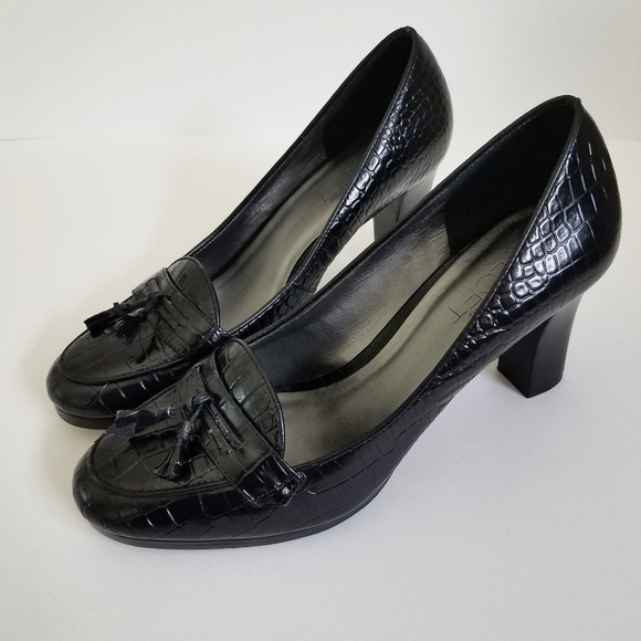 SOLD Ann Taylor Loft - Black penny loafer pumps - Picture 8 of 8